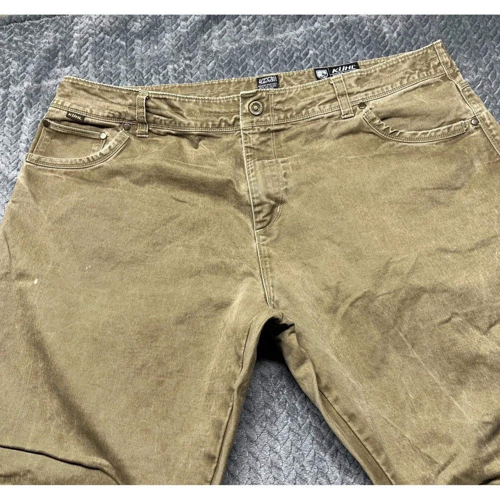 KUHL Rydr Pants Men's Size 42X30.5 Khaki Tan‎ Patina Dye Outdoors Workwear - Picture 2 of 16